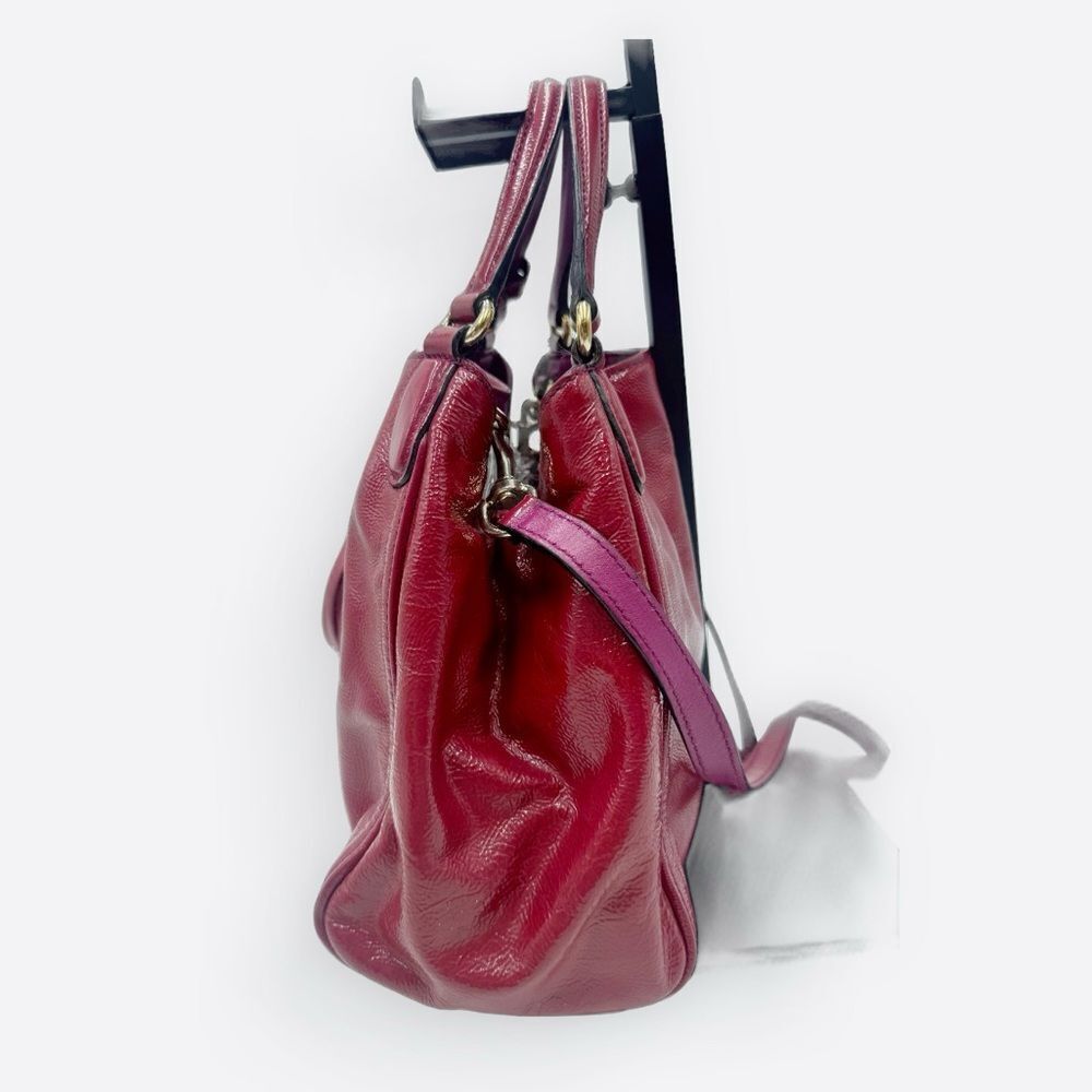 Auth Gucci SoHo Fuchsia Pink Patent Leather Small 2way Convertible Satchel - Picture 3 of 13
